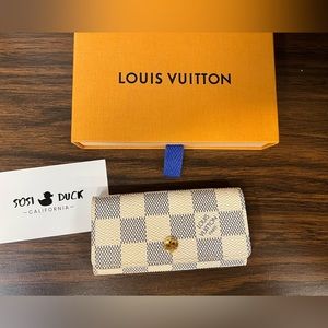 4 Key Holder in Damier Azur